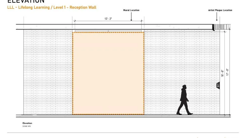 The interior mural in 300 Aggie Square, the Lifelong Learning (LLL) building.