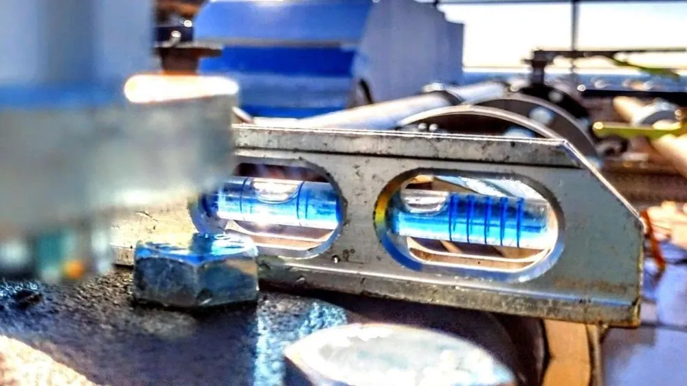 The first place winner for December 2023 is a photo of a level on one of the many pipes on the rooftop of an Aggie Square building. Photo by Paul Hobson.