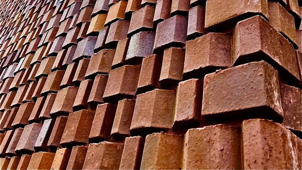 The first-place winner for March 2024 captures the intricate brickwork of the 'Fiat Lux' display at 300 Aggie Square. Photo by Paul Hermle.