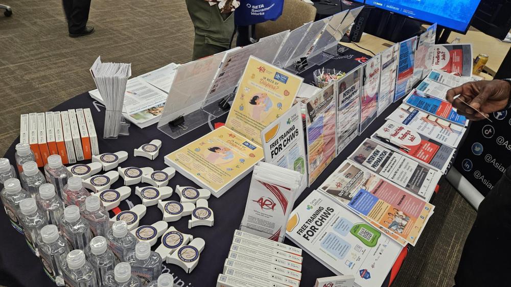 Asian Resources, Inc. filled their table with flyers, packed with resources and information for community members.