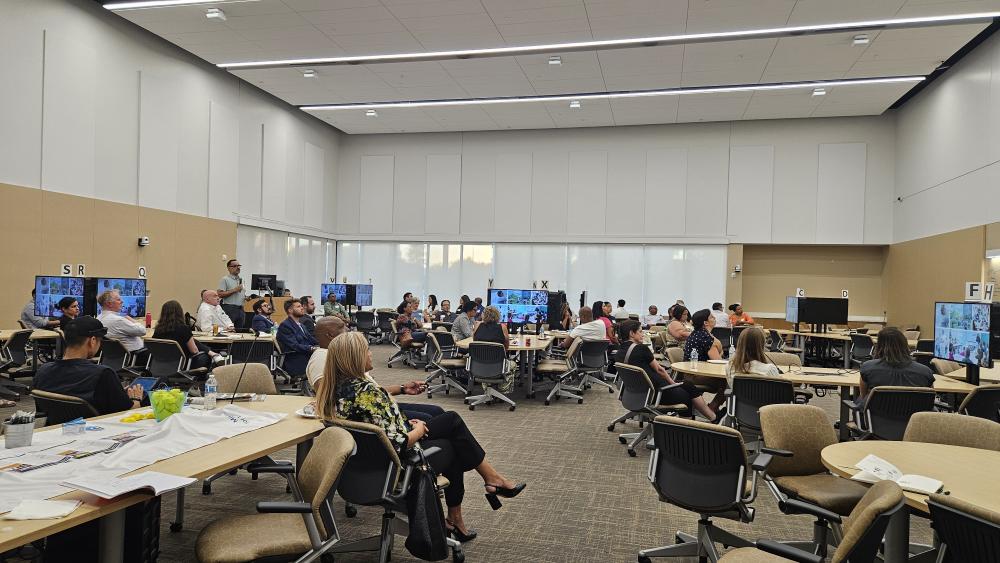 Over 50 people attended the community engagement meeting on August 28. Over half of the audience shared that it was their first time attending an Aggie Square Community Engagement Meeting